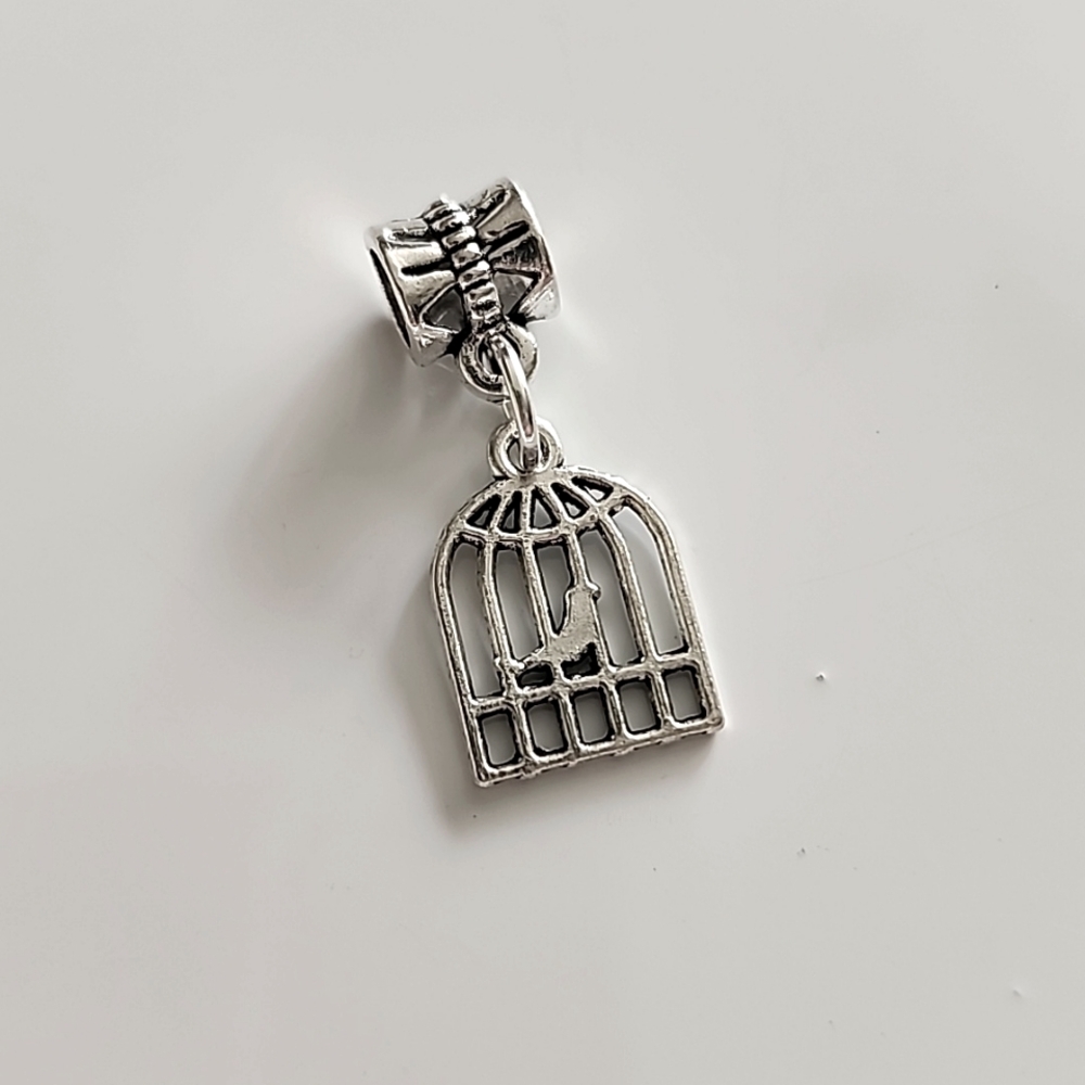 Bird Cage Dangle  Charm Will FIT Pandora and other European Systems or Pendant
